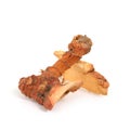 Dry ginger root isolated on white background Royalty Free Stock Photo