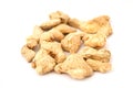 Dry ginger root white back pictures Royalty Free Stock Photo
