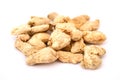 Dry ginger root white back pictures Royalty Free Stock Photo