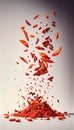 Dry Gogi Berries Creatively Falling-Dripping Flying or Splashing on White Background Generative AI Royalty Free Stock Photo