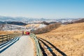 Daegwallyeong sheep ranch winter mountain in Pyeongchang, Korea Royalty Free Stock Photo