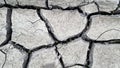 Dry gray cracked earth or clay desert textured background, closeup Royalty Free Stock Photo