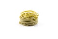 dry green nest pasta