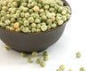 Dry green pea on white background Royalty Free Stock Photo