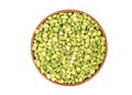 Dry green peas in bowl Royalty Free Stock Photo