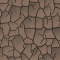 Dry ground parched soil, cracked earth texture. Vector Royalty Free Stock Photo