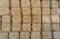 Dry Hay bales. Hay bales are stacked in large stacks