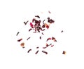 Dry Hibiscus Tea Isolated, Dry Rose Petals, Fruit Red Tea, Karkade Leaves, Dried Herbal Drink, Roselle Petal Royalty Free Stock Photo