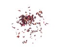 Dry Hibiscus Tea Isolated, Dry Rose Petals, Fruit Red Tea, Karkade Leaves, Dried Herbal Drink, Roselle Petal Royalty Free Stock Photo