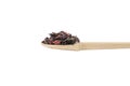 Dry hibiscus tea on wooden spoon isolated on white background. herb. herbal tea. food ingredient Royalty Free Stock Photo