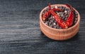 Dry hot pepper in a bowl Royalty Free Stock Photo