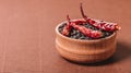 Dry hot pepper in a bowl Royalty Free Stock Photo