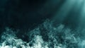 Dry ice smoke clouds fog floor texture. .Blue perfect spotlight mist effect on isolated black background Royalty Free Stock Photo