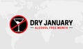 Dry January Background Illustration Banner