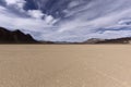 Dry lake bed in desert with cracked mud on a lake floor Royalty Free Stock Photo