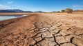 Dry lakebed showing remnants of former lake Royalty Free Stock Photo