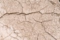 Dry land in the desert small cracks, dry mud from evaporated water. Royalty Free Stock Photo