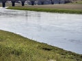 dry land in a dry reservoir due to global warming Royalty Free Stock Photo