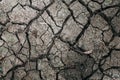 Dry land soil or cracked ground texture and parched dirt in Thailand.Mosaic pattern of sunny dried earth soil.Desert,Global warmin Royalty Free Stock Photo