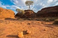 Dry landscape in Kings canyon of the Northern Territory state, the red centre of Australia outback area. Royalty Free Stock Photo