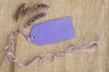 Dry lavender, gift tag label, purple.