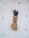 Dry lavenders on white background