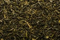 Dry leaves of green tea background texture, heap of dried leaves Chinese green teas with primiems