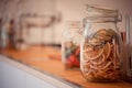 Dry lemon slices in jar