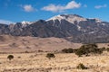 13,335 foot Mount Herard located in the Great Sand Dunes National Preserve, Colorado. Royalty Free Stock Photo