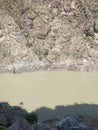 Dry mountains and river indus Royalty Free Stock Photo