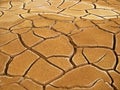 Dry mud cracked pattern on desert ground , natural texture of Earth Royalty Free Stock Photo