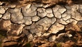 Dry mud patterns on arid land depict extreme climate conditions generated by AI