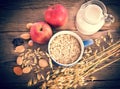 Dry muesli mix - vintage style Royalty Free Stock Photo