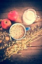 Dry muesli mix - vintage style Royalty Free Stock Photo