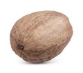 Dry nutmeg isolated on white background Royalty Free Stock Photo