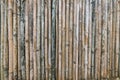 Dry old vintage bamboo decorative fence wall background. Royalty Free Stock Photo