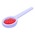 Dry paprika spoon icon, isometric style Royalty Free Stock Photo