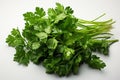 Dry Parsley on white background Royalty Free Stock Photo