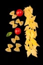 Dry Pasta Assortment - Farfalle And Maltagliati Royalty Free Stock Photo