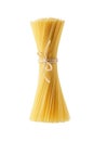 Dry pasta spaghetti macaroni isolated on white.
