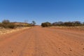 dry path of sand in the australian outback ends in the desert Royalty Free Stock Photo