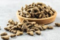 Dry pet food. Kibble dog or cat food