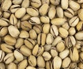 Dry pistachios as food background. Top view. Royalty Free Stock Photo