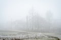 The first snow in the plains of Vojvodina. Novi Sad  Serbia Royalty Free Stock Photo