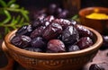 Dry Plums Isolated, Dried Black Fruits, Prune Group, Dry Plum Fruit on White Background Royalty Free Stock Photo