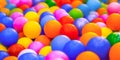 Dry pool or kids ball pit. Many colorful balls background playground balls pool plastic. Entertainment banner kids play Royalty Free Stock Photo