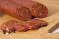 Serbian style hard salami Royalty Free Stock Photo