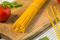 Dry Raw Yellow Italian Spaghetti