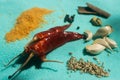 Dry red chilly stock images selective focus Royalty Free Stock Photo