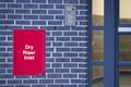 Dry riser fire safety at high rise council flats housing entrance London UK Royalty Free Stock Photo